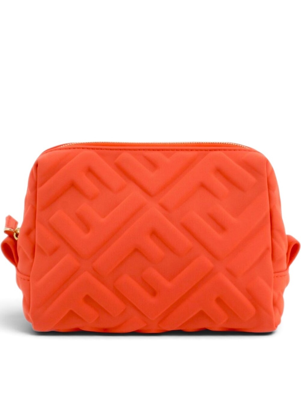 FENDI Zucca Embossed Orange Women's Cosmetic Pouch Clutch Bag